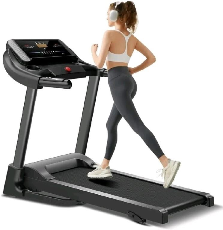 Treadmill with Pulse Sensors, 3.0 HP Quiet(black)