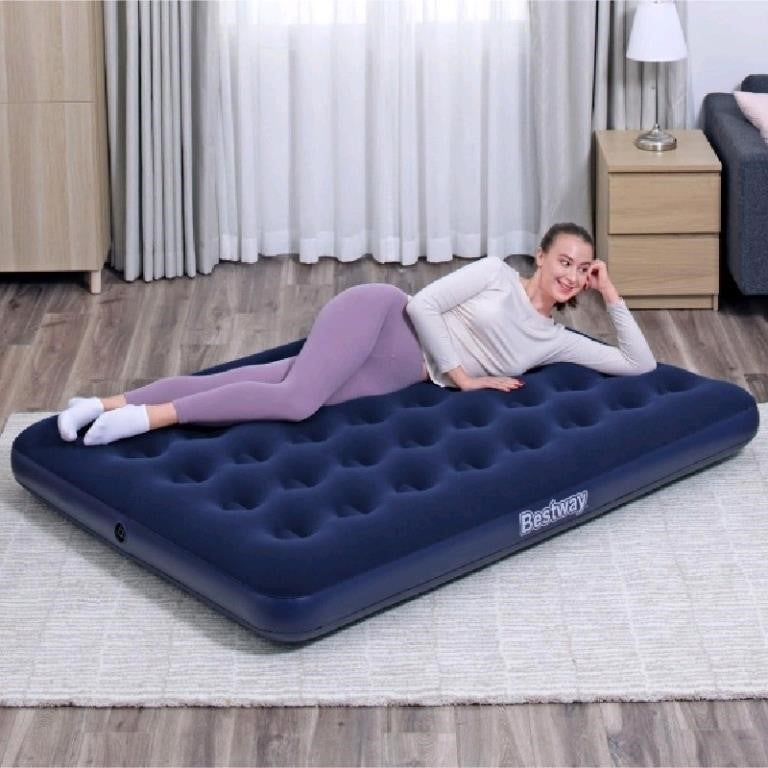 Bestway flocked air mattress with cordless sid