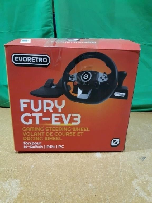 FURY GT-EV3 Racing Wheel and Pedals for PC, PS4, a