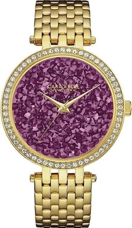 Caravelle New York Rock Crystal Ladies Watch (44L2