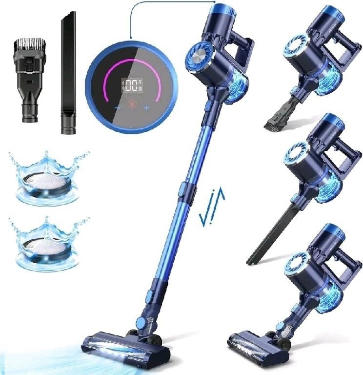 PRETTYCARE P3Cordless Vacuum Cleaner 27KPa, 6-in-1