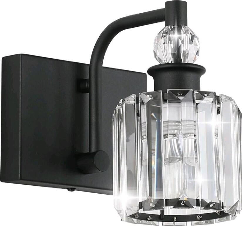 Ralbay Crystal Black Wall Sconces 1 Lights Cry