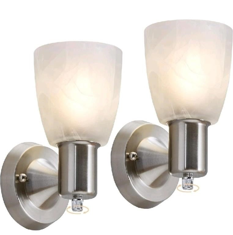 Ejiaxin Wall Sconces Set of 2, Brushed Nickel