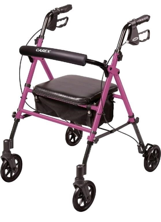 Carex Step 'N Rest Aluminum Rolling Walker