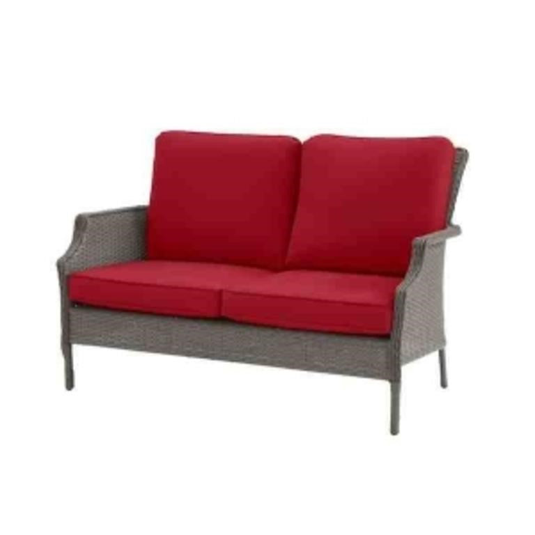 Grayson Ash Gray Wicker Outdoor Patio Loveseat