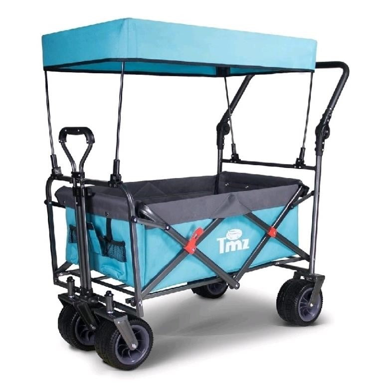 TMZ Collapsible Wagon with Roof, Teal