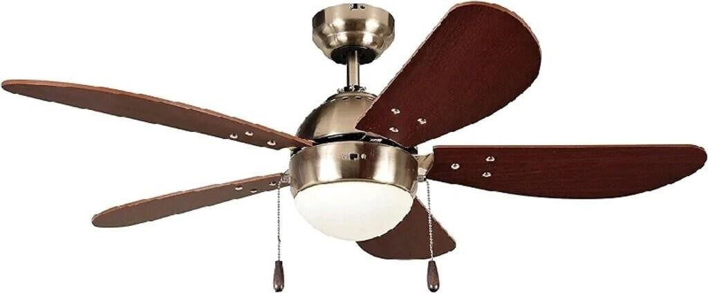 36"-Inch Satin Nickel Ceiling Fan