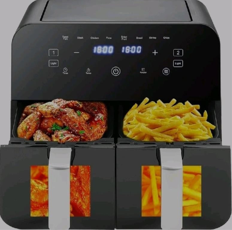 LucZeng Dual Air Fryer, 9.5Qt(9L) Dual Ba