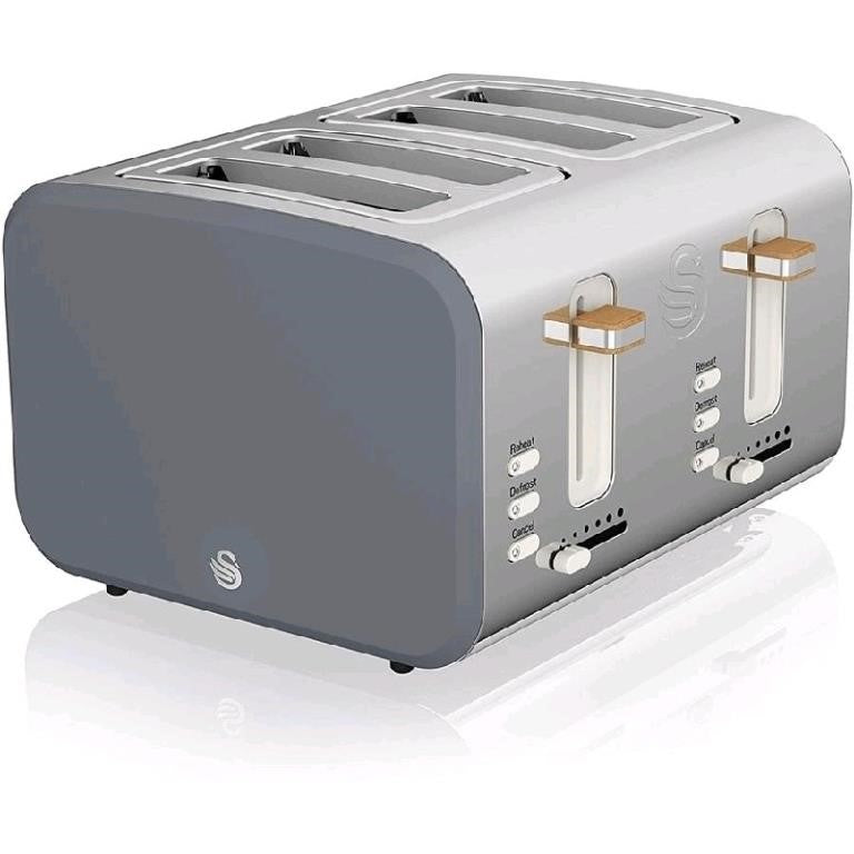 Swan Nordic 4 Slice Toaster, Grey