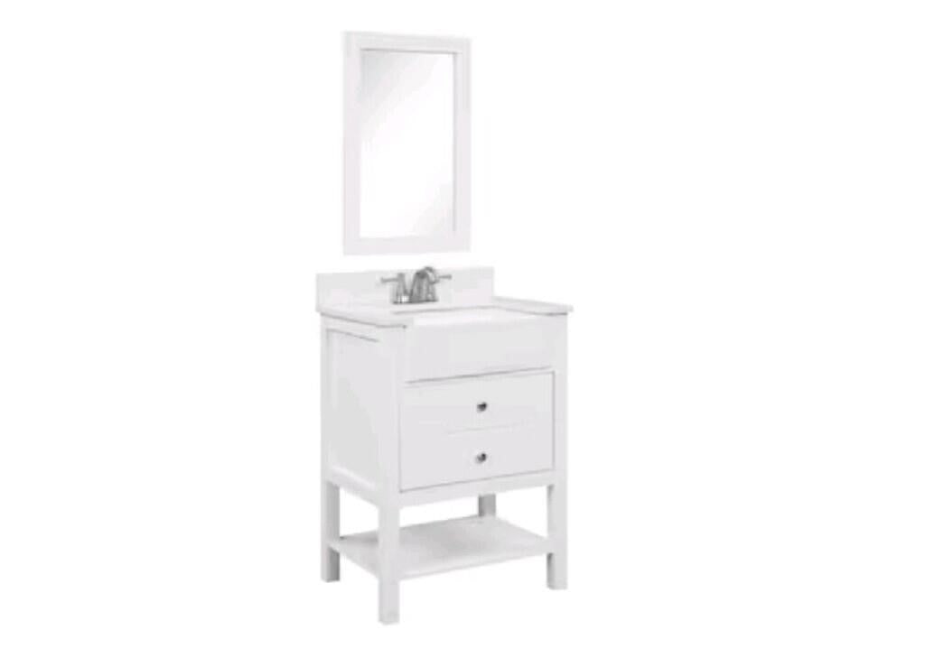 Style Selections 25-in White Farmhouse Si