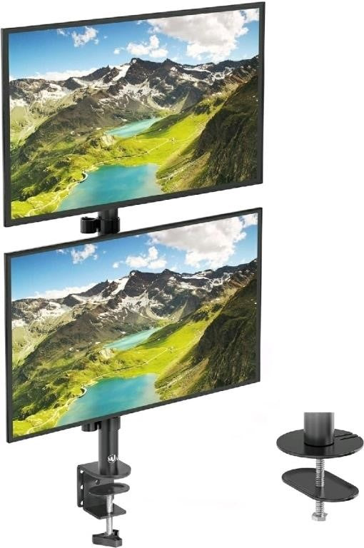 WALI, Dual Monitor Desk Mount Stand, Holds in Stac