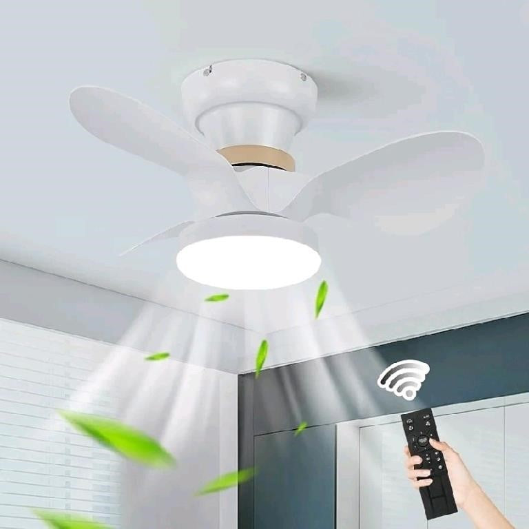 Becailyer Mini LED Ceiling Fan with Light