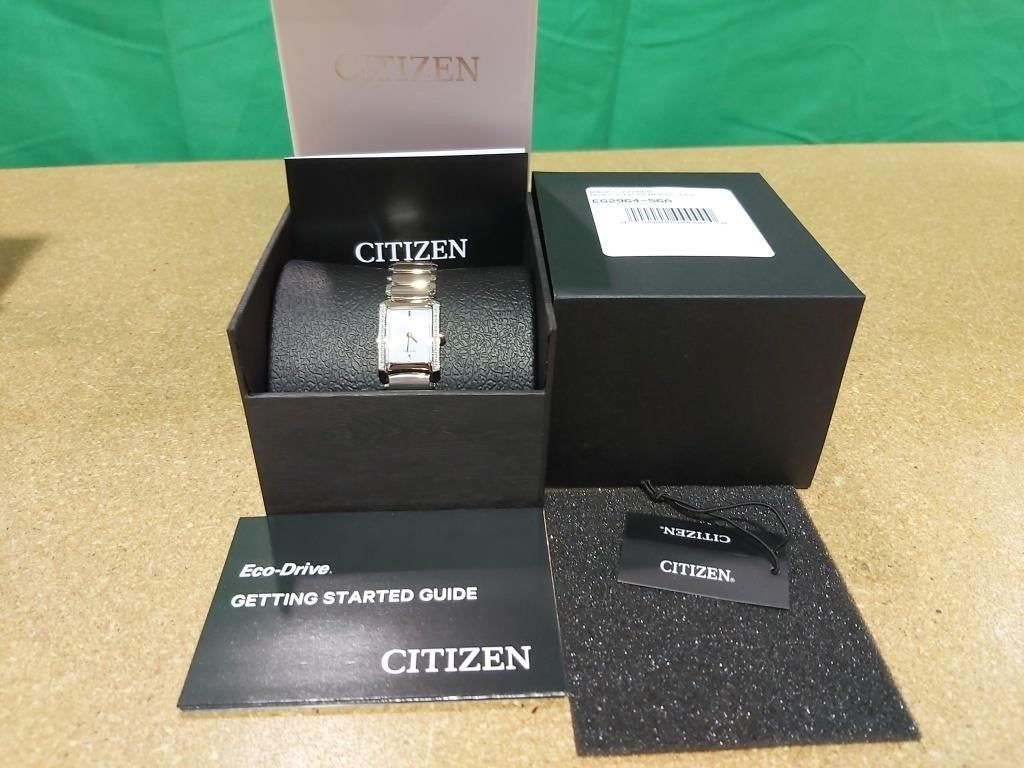 Citizen Eco-Drive rectangular two-tone stainless s