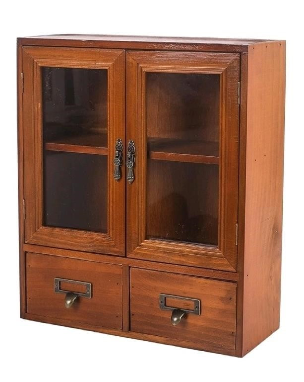 RZGZKLSH Vintage Counter Top Cabinet,12"x4.7"x14"