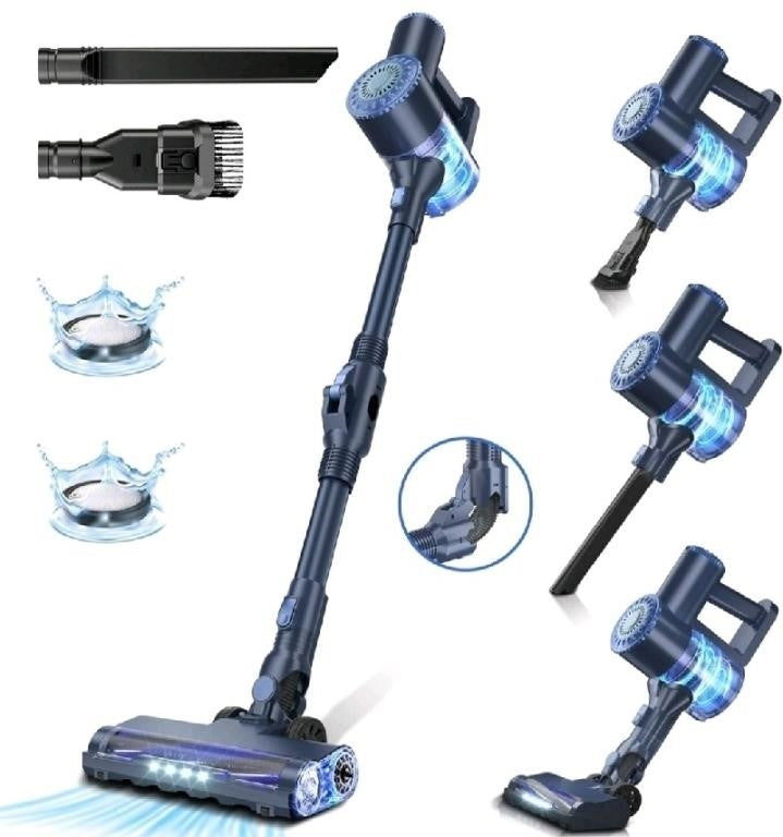 PRETTYCARELIFE Cordless Vacuum Cleaner, 6 in 1