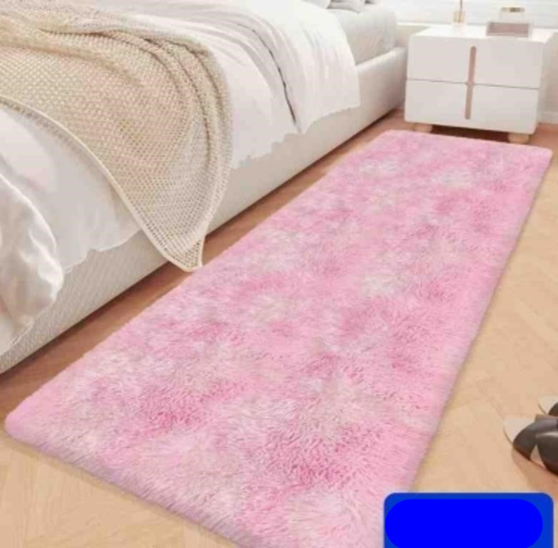 JiaoBaba Runner Rug for Bedroom Pink