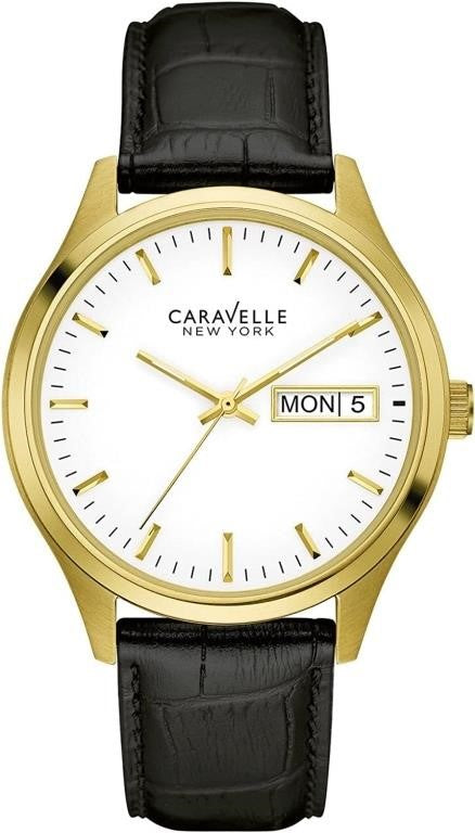 Caravelle New York Quartz Watch Leather Strap Watc