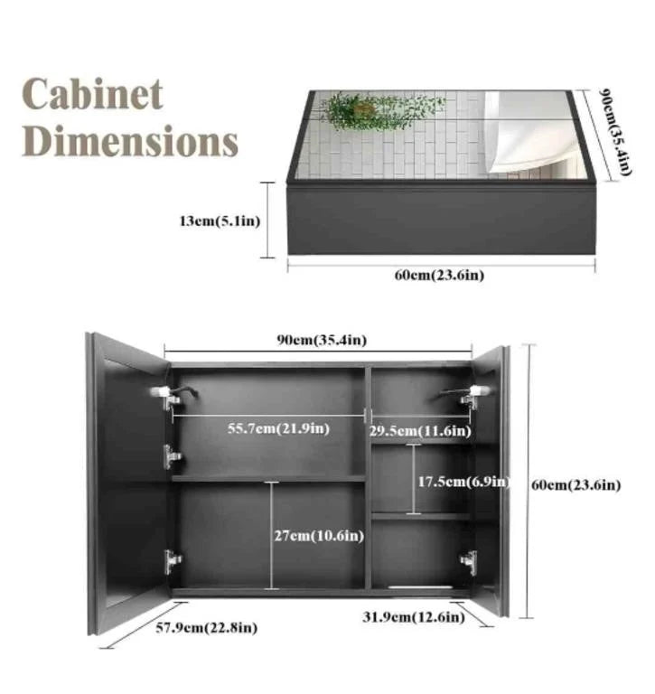 JBLCC Medicine Cabinet with Light (Full Assembled)