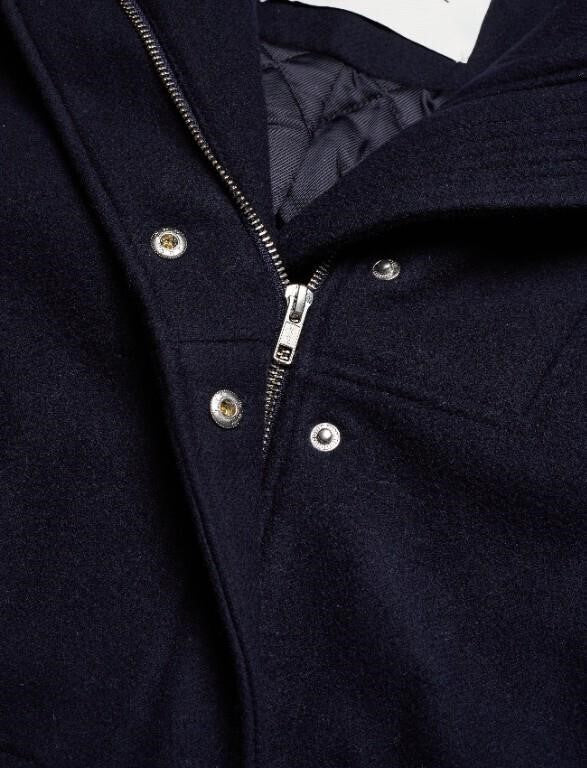 Rodebjer Men's Wesley Wool Parka. Black, Size Larg