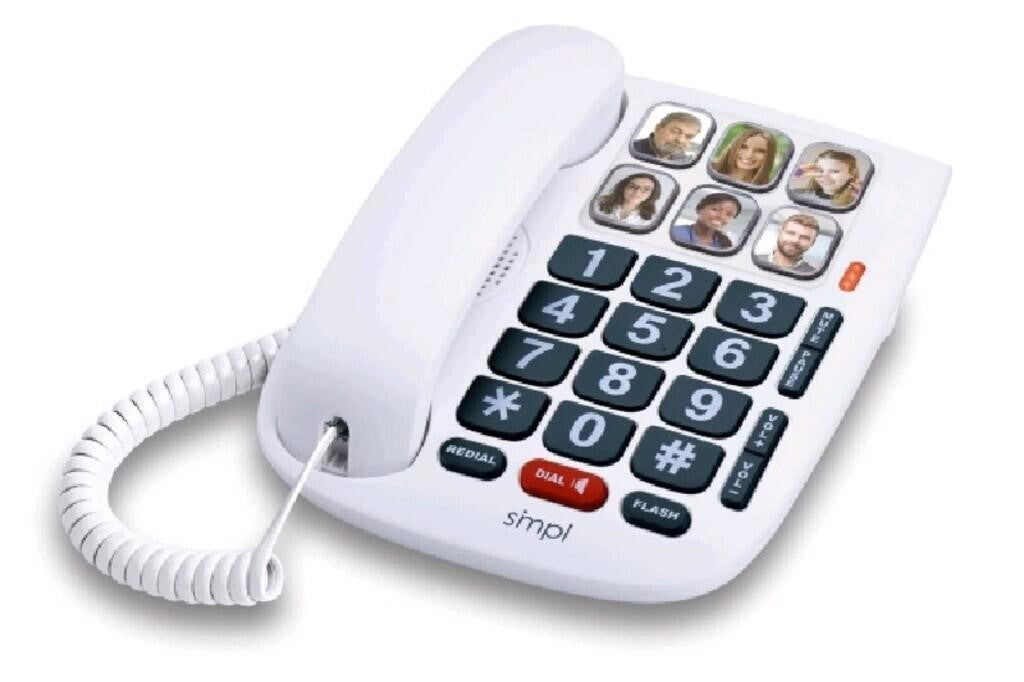 SMPL Big Button Photo Phone Amplified Hands-Fr