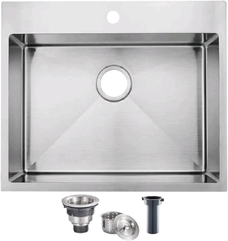 Popity Home 25x22 Inch Drop in Kitchen Sink Top Mo