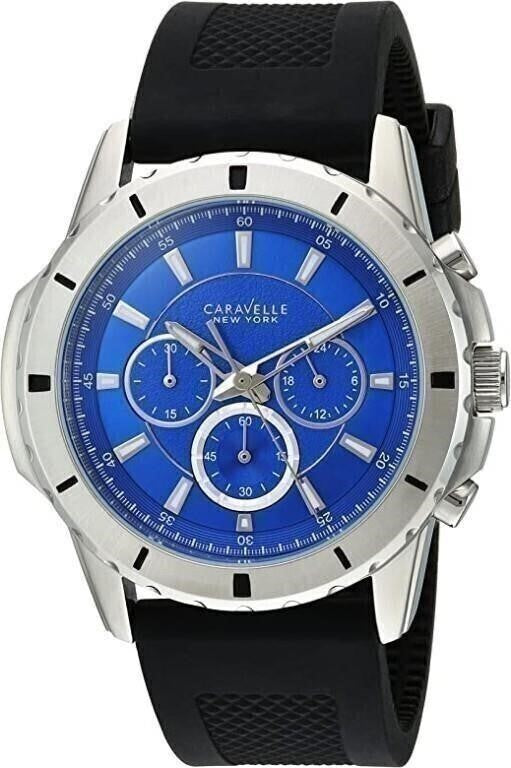 Caravelle Men's 43A138 Quartz Navy Blue Dial Chron