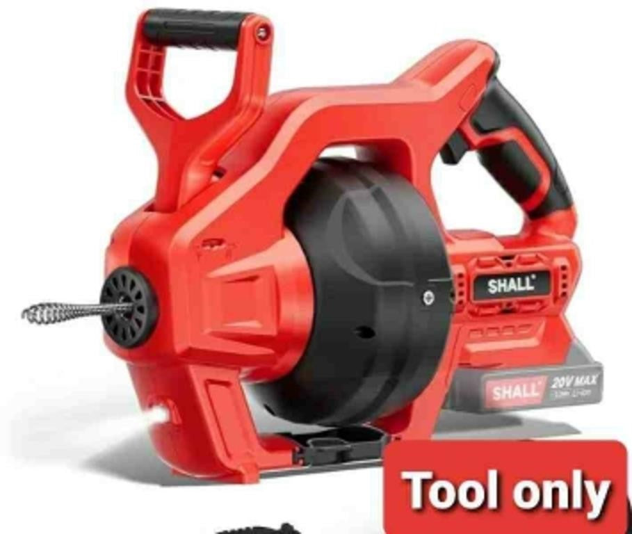 SHALL 20V Cordless Drain Auger with 25Ft