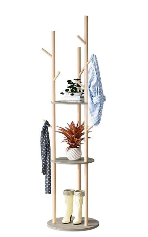 XIDIHF 64" tall Coat Stand Tree with 3 Sh