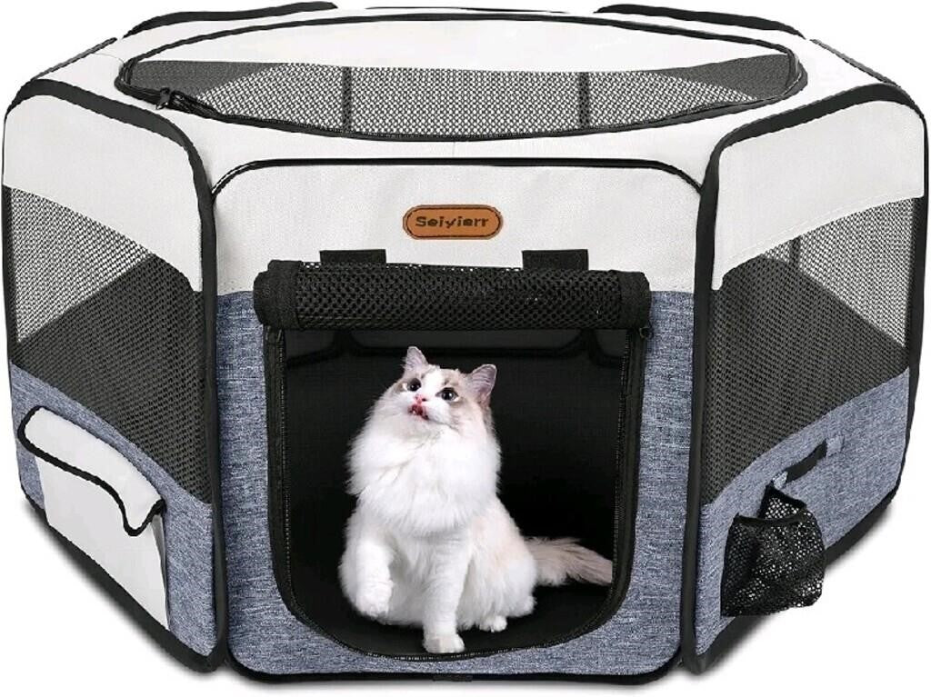 Seiyierr Pet Playpen Cat Playpen, 29" Fol