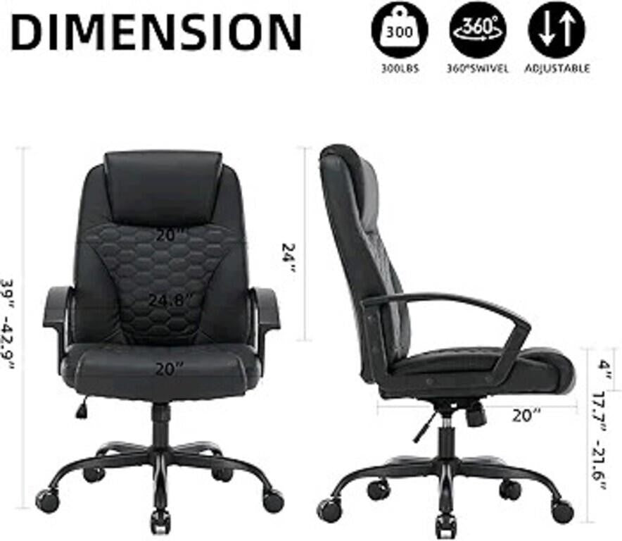 ESTRUCO Leather Office Chair Ergonomic Executive Chair